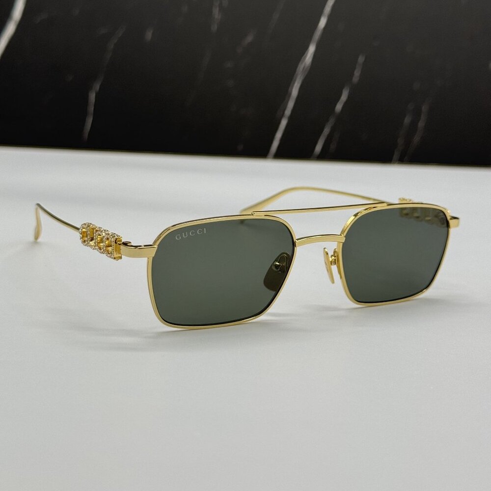 NEW GUCCI SUNGLASSES GOLD UNISEX EYEWEAR GUCCI GG1804S 001 - Picture 5 of 13